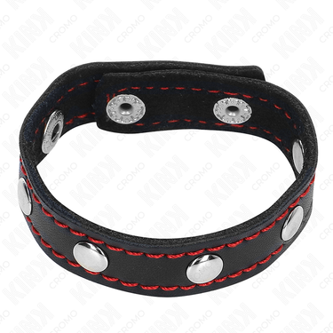 Anello per pene in pelle con punte, controllo e stile KINK 21,5 x1,6 cm